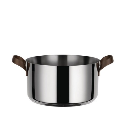 ALESSI Alessi-edo Saucepan with two handles in 18/10 stainless steel suitable for induction